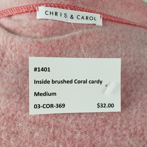Chris and Carol tangerine knit fleece waterfall cardy Medium - Picture 5 of 6